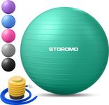 STOROMO Exercise Ball,Yoga Ball(Free Exercise Tutorial)，Extra Thick Non-Slip,Holds 2500 lbs, Workout Ball for Pregnancy birthing and Balance Stability (Green, 65cm/25.6in)