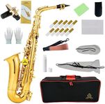 Yasisid Alto Saxophone HighQualityBrassSaxwith E-Flat Gold Lacquer Saxophon CaseMouthpiece AccessoriesIdealfor Beginnersto Advanced Musicians