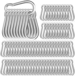 High-PQ 100PCS 3IN(M8) Silver Heavy Duty Spring Snap Hook Carabiners