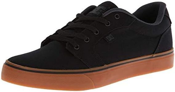 DC Men's Anvil Casual Skate Shoe, Black/Gum, 12