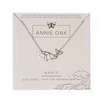 Annie Oak Womens 316L Stainless Steel 925 Silver Geometric Whale Princess Length Necklace