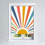 Lister Cartwright Blackout Roller Blinds Windows Child Safety Fitting Included Beautiful Design, Painted Sun 120 x 160 cm