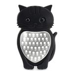 Bar Amigos CAT Cheese Grater - by Bar Amigos Meow Novelty Cat Themed Kitchen Cooking Tool Silicone Stainless Steel Vegetables Fruits Cheese Sharp Grater Black