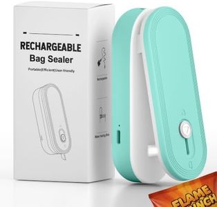 Mini Bag Sealer with Cutter and Magnet, 1800mAh Rechargeable Bag Resealer Handheld, Portable Heat Sealer for Heavy-Duty Plastic Snack & Chip Bags, Upgraded, Gift for Women, Food Saver, Kitchen Storage