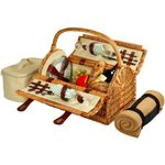 Picnic at Ascot Sussex Basket for 2 with Blanket, Wicker/Gazebo