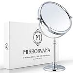 Mirrorvana Large 10X Magnifying Makeup Table Mirror with Stand - Double Sided 10X/1X Beauty Mirror for Make Up Vanity Desk - Miroir Grossisant x10 sur Pied - 15" Tall and 8" Wide