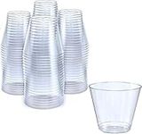 5 oz Clear Plastic Cups | Small Disposable Cups | Old Fashioned Tumblers | 200 Pack | Beverage Party Cups | Hard Plastic Drinking Cups | Ideal for Wine, Cocktails & Punch [Drinket]