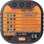 Automatic Electric Socket Tester Outlet Tester Polarity Check Meter Neutral Live Earth Wire Testing with UK Plug