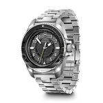 Victorinox Stainless Steel Journey 1884, Automatic Swiss Made Men's Analog Watch, Black Dial, 43 Mm, Water Resistant Up To 200 M, Sellita Sw 200-1 Movement, Wrist Watch For Men | 241981,Silver Band