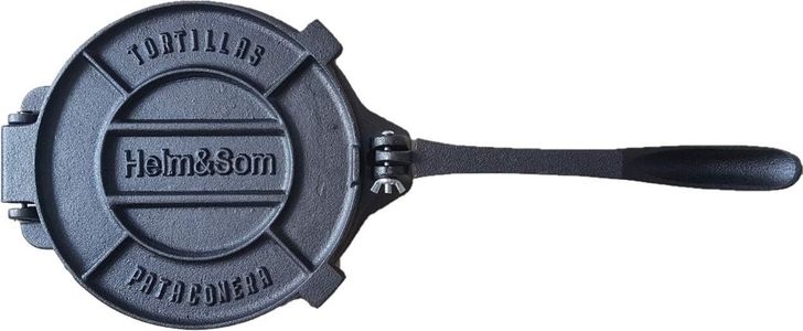 Helm & Som 8-Inch Cast Iron Tortilla Press – Heavy Duty Kitchen Tool