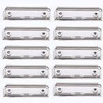 PERFORMORE 10 Pack of Clipboard Clips, 4 Inch Wide, Mountable Clipboard Clips Features Nickel Finish, Clipboard Clamps to Create Low Profile Clipboards, Document File Board, School Office Supplies