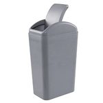 Joyeen 14 L Trash Can with Swing Lid, Plastic Kitchen Waste bin, Grey