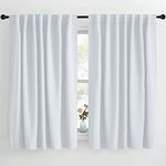 NICETOWN Living Room Darkening Curtains - (Greyish White Color) W62 x L63, Set of 2, Match Wall Room Decor, Privacy Blackout Curtains for Closet Door Divider Cover Between Bathroom Sliding Glass Patio