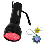 HQRP 51 LEDs Red Light LED Flashlight with a Large Coverage Area for Night Vision/Astronomy/Aviation + HQRP Sun Meter