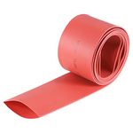 sourcing map Heat Shrink Tubing, 25mm Dia 41mm Flat Width 2:1 rate Shrinkable Tube Cable Sleeve 1m - Red