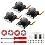 AKNES Gulikit Switch Joystick Replacement,No Drift, Hall Thumb Stick for Switch Joycon Controller&Switch OLED/Switch Lite,Left/Right Hall Effect Sensor Joystick Repair Kit/Tool,Thumbstick Cap(2 Pairs)