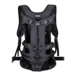 PetBonus Front Dog Carrier Backpack, Adjustable Puppy Pouch Carrier, Legs Out Easy-fit Front Carrier Pack for Small Dogs Cats, Hands Free Front Chest Carrier for Hiking, Cycling(X-Large, Black)