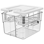 Sous Vide Container with Lid Sous Vide Containers with Lid and Rack 12.6 Quart Slow Cooker Container Cooking Container Compatible with Most Sous Vide Cookers