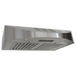 Kobe Range Hoods CHX3830SQBD-3 Contemporary Brillia 30-Inch Under Cabinet Hood, 3-Speed, 400 Cfm, Led Lights, Baffle Filters, Recirculating, Stainless Steel