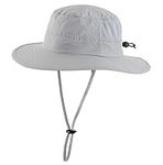 Magracy Toddler Kids Adventure Sun Hat Waterpoof UPF 50+ Protection Bucket Hat for Boy Girl Adjustable Light Grey M