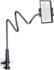 Tryone Gooseneck Tablet Holder Stand for Bed Adjustable Flexible Arm Tablets Mount Clamp on Table Compatible with iPad Air Mini | Galaxy Tabs | Kindle Fire | Switch or Other 4.7-10.5" Devices