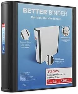 Staples 2-inch 3-Ring Better Binder, Black, 2/Pack (ST55871-CCVS)