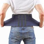 AVESTON Back Support Lower Back Brace for Back Pain Relief - Thin Breathable Rigid 6 ribs Adjustable Lumbar Support Belt Men/Women Keeps Your Spine Straight,Surgery, Fracture - Medium 32-37" Belly