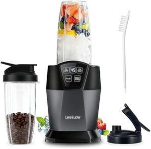 Liebe&Lecker Smoothie Blender, 1200 Peak Watts Blender for Smoothies, Blenders with (2) 28-oz To-Go Cups & Solid Lid, Personal Blenders for Shakes and Smoothies, Ice Crushing & Frozen Fruit