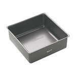 MasterClass KCMCHB35 23 cm Deep Cake Tin with PFOA Non Stick and Loose Bottom, 1 mm Carbon Steel, 9 Inch Square Pan, Grey