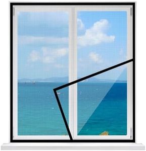 Window Screen Insect Protection, 165x200cm, Washable Fly Screen for Windows with Pollen Protection, Self-Adhesive Tape, for Balcony Windows, Kitchen, Hallway Windows, Black