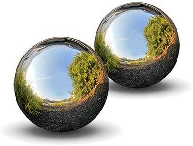 Esschert Design Stainless Steel Gazing Balls, 4" Dia., Pack of 2