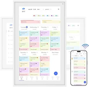 TABWEE 15.6'' Digital Calendar Chore Chart, Wall Touchscreen Smart Electronic Calendar for Interactive Family Schedules, Meal Planner, to Do List, Achievement Rewards Two-Way Sync w/Stand Wall Mount