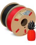 DURAMIC 3D PLA Plus (PLA+) Filament 1.75mm Black Red 2 Pack, 1kg Per Spool, 3D Printer Filament Tough PLA Pro Cardboard Spool 3D Printing Filament PLA + Dimensional Accuracy 99% +/- 0.03 mm