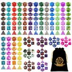 DND Dice Set, 25 X 7 Polyhedral Dice (175 Pieces) for Dungeons and Dragons DND RPG MTG Table Game D4 D6 D8 D10 Dï¼â€¦D12 D20 25 Colors Dice with 1 Large Flannel Bag