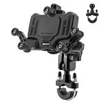 ROCKBROS Motorcycle Phone Mount Holder with Shock Absorption Ball Aluminium Alloy Motorcycle Handlebar Phone Holder 720 Degreen Rotating Adjustable Universal Fits Max 7.3” Phone Sturdy