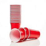 SHINE Disposable Red Cups, Beer Pong Cup, 500ml Drinking Game (Pack of 50, Red), American Style Cups, Outdoor and Indoor