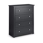 Julian Bowen Chest, Lacquered Pine & Mdf, Anthracite, Height: 103, Width: 85, Depth: 40cm