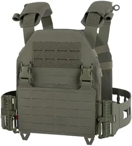 YAKEDA Tactical Lightweight Vest - Laser-Cutting Quick Release Modular Vest Adjustable for Running Training (Ranger Green)