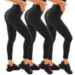 Walifrey Gym Leggings for Women UK, High Waisted Black Leggings for Women Workout Gym Sports S-M 3 Packs