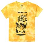 Kidsville Minions Printed Regular Fit Yellow Cotton Girl's T-Shirt