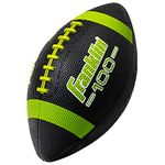 Franklin Sports Junior Football - Grip-Rite 100 - Kids Junior Size Rubber Football - Youth Football - Durable Outdoor Rubber Football - Black/Lime, 33048Z1C4