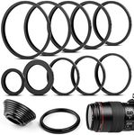 10 Pieces Metal Step-Down Adapter Rings Kit Lens Filter Stepping Adapter Rings Set for DSLR Camera