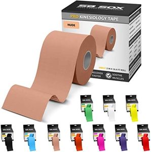 SB SOX Pro Synthetic Kinesiology Tape (Precut & Uncut Options) – Longer Lasting Performance Fabric Option to Our Original Cotton Kinesiology Tape - Also Latex Free, Water Resistant! (Nude - Uncut)
