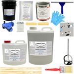 ArmorPoxy Garage Floor Epoxy Kit - 14-Pc 2 Part - 600 Sq Ft - MedGray, Industrial Epoxy Garage Floor Coating Kit - for Garage, Basements, Contractors, Automotive