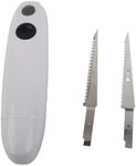 RASTKY Cordless Electric Kitchen Tool Lightweight Ergonomic Handle Stainless Steel Vane/Wing for Easy Meat Carving White 21 X 5 X 5cm
