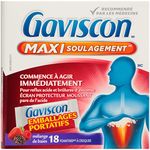 Gaviscon Max Relief Portable Tablets - 18 Count - Chewable Foaming Antacid Tablets for Day and Night Heartburn Relief, Acid Reflux and GERD Relief, Berry Blend - Free of Aluminum, Lactose and Gluten