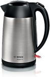 Bosch DesignLine TWK3P420GB Stainless Steel Cordless Kettle, 1.7 Litres, 3000W - Silver & Black