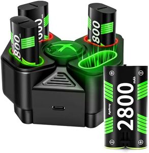 Rechargeable Battery Pack for Xbox Controller, 4 x 2800mAh(6720mWh) USB Rechargeable Xbox Battery Pack with Charging Dock/Station for Xbox One, Xbox One S|X, Xbox One Elite, Xbox Series S|X Controller