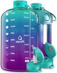 AQUAFIT 1 Gallon Water Bottle with Straw - 4l Water Bottle Time Marker - Motivational Gym Water Bottles 4l - 4 litre Water Bottles 1 Gallon 128 oz - Big Water Jug Large Water Bottle Teal Purple