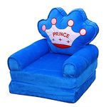 Ritvik Decor Kids Sofa Cum Bed and Chair for Comfort Upto 2 Years (Foam,Cotton) (Blue- Prince)